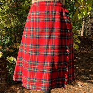 Peck & peck wool tartan plaid skirt size 6 vintage kilt